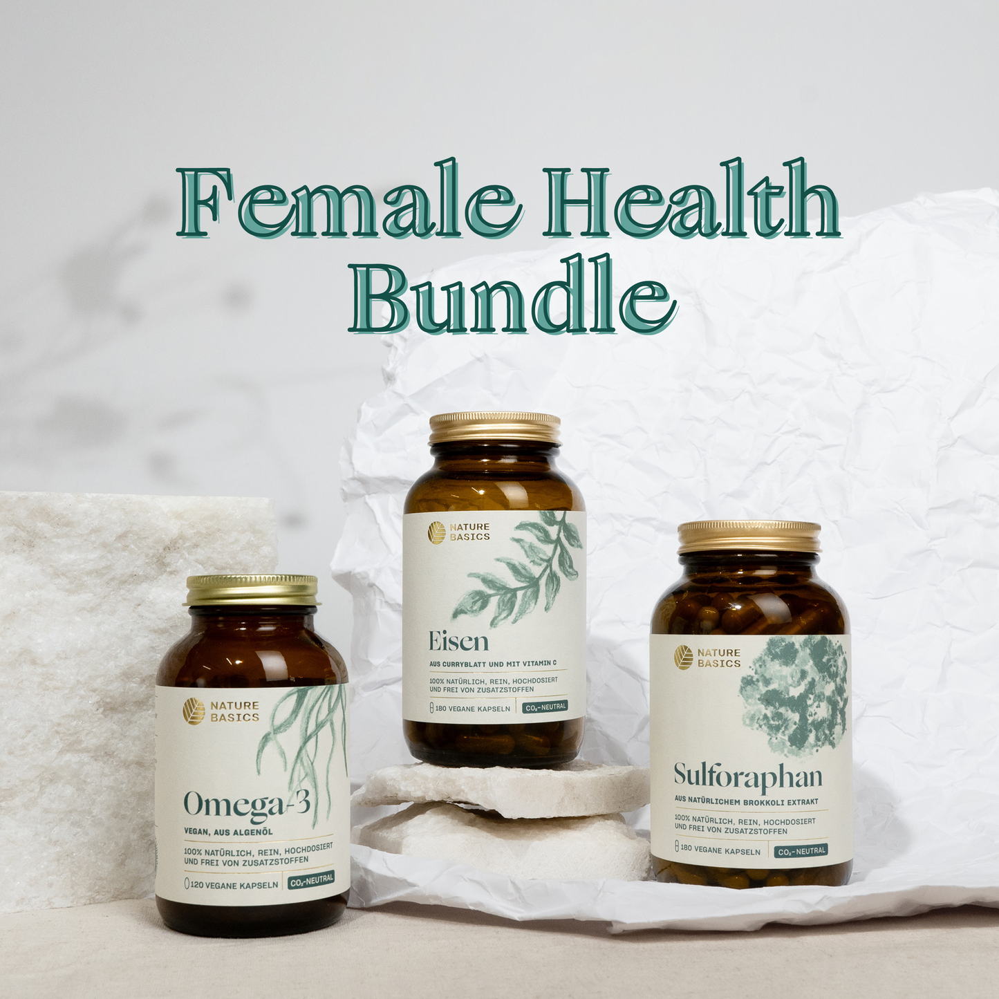 Female Health Bündelangebot: Omega-3, Eisen, Sulforaphan