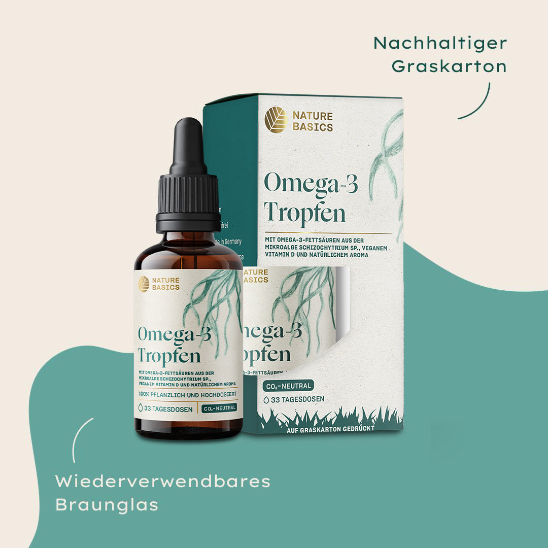 Omega-3 Algenöl Tropfen mit Vitamin D3