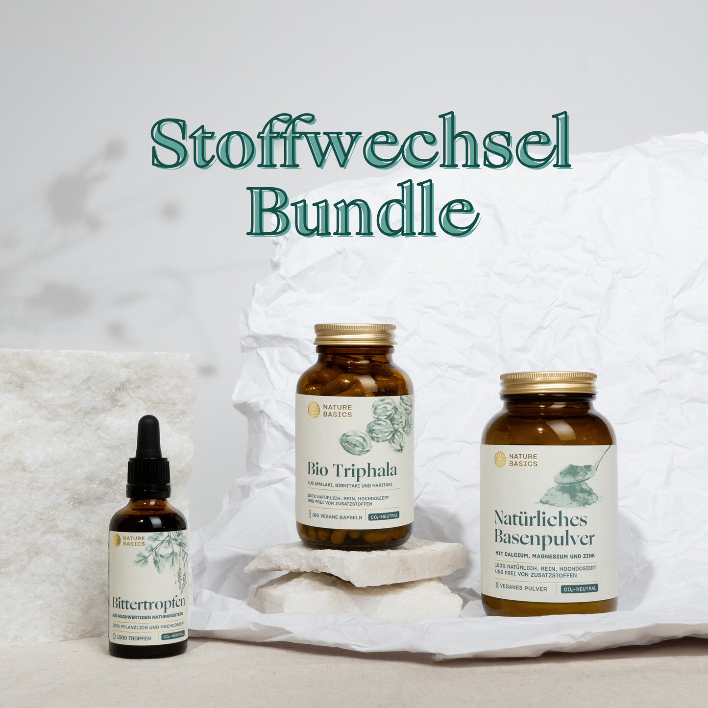 Stoffwechesel Bündelangebot: Bittertropfen, Triphala, Saeure Basen Pulver