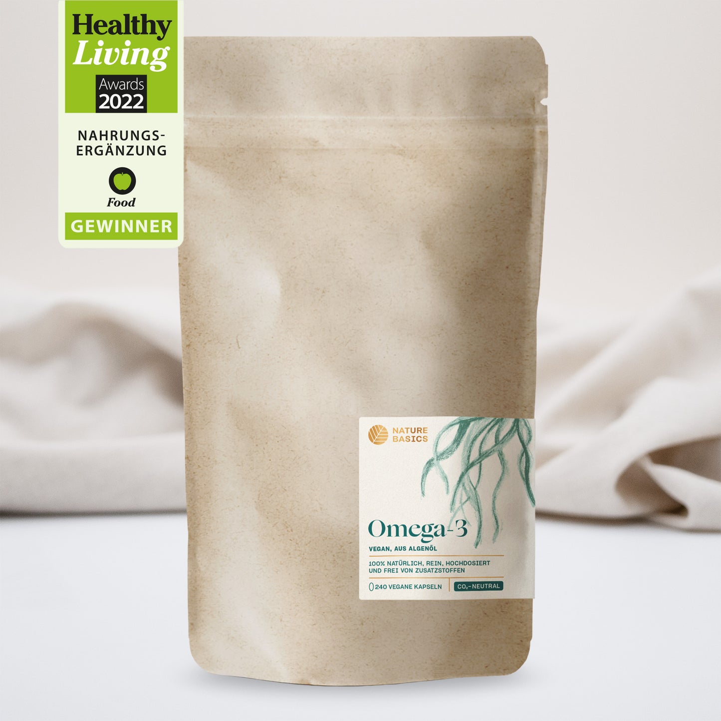 Nachfuellbeutel vegane Omega-3 Algenöl Kapseln